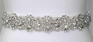 Custom rhinestone and satin bridal belt.